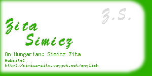 zita simicz business card